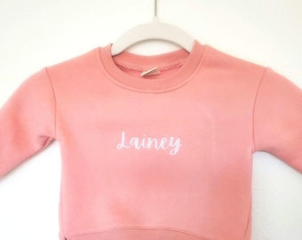 Custom Embroidered Baby Name Sweatshirt~ Baby/Toddler Crewneck Sweatshirt~ Personalized Name Sweater