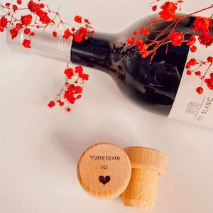 Tapón de vino con texto personalizado