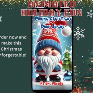 Gepersonaliseerde e-kerstkaart met grappige trol!" 3D digitale animatie met kerstmuziek en prettige kerstdagen, persoonlijk e-cadeau