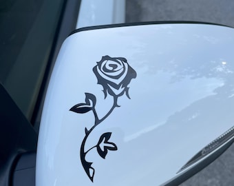 Rose Car Decals – Handmade Floral Stickers, US Vinyl (Set of 2)