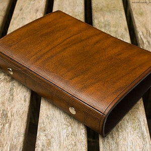 Personal Size Brown Leather 6 Ring Binder, Filofax Compatible Organizer, Travel Planner, Small Leather Ringbinder, Free Personalisation.
