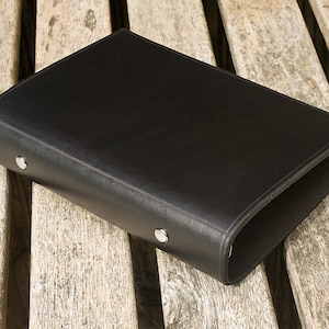 Personal Size Black Leather 6 Ring Binder, Filofax Compatible Organizer, Travel Planner, Small Leather Ringbinder, Free Personalisation.
