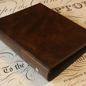 A5 Dark Brown Leather 6 Ring Binder, Full Grain Leather Presentation Folder, Planner, A5 Filofax Compatible Organiser, Free Personalisation