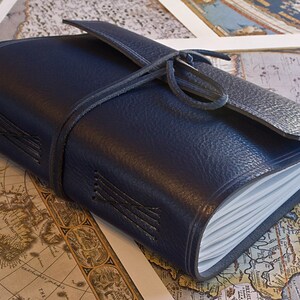 A5 Medium, Rugged Blue Leather Journal, Leather Wraparound Journal, Travel Journal, Soft Blue Leather Wrap Notebook, Free Personalisation.