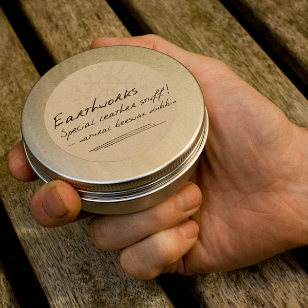 Traditional Leather Dubbin, Earthworks Special Leather Stuff, Natural Beeswax Leather Conditioner, Leather Wax, Polish, 75ml / 2.6 fl oz.