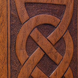 A6 Standard Size, Leather Bound Journal, Celtic Knot Journal, Celtic Friendship Knot, Brown Leather Notebook, Personalized. LARP Journal. image 3