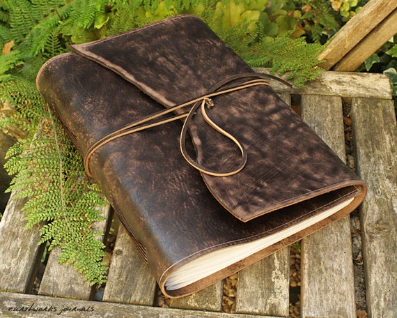 Leather Bound Guestbook | Cognac Brown Leather Bound Guestbook | Cognac Brown