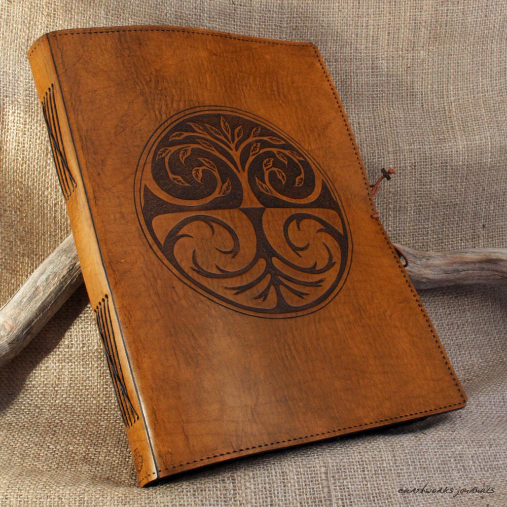 A4, Large, Leather Bound Journal, Tree of Life, Family Tree