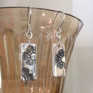 Sterling Silver Flower Earrings, Nature Inspired Floral Earrings, Flower Boho Earrings, Handmade