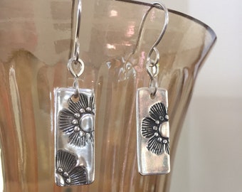 Sterling Silver Flower Earrings, Nature Inspired Floral Earrings, Flower Boho Earrings, Handmade