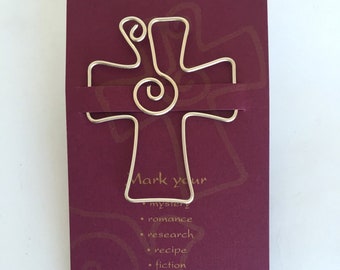 Regalo para profesor de religión, marcapáginas con forma de cruz, regalo religioso, regalo para pastor, regalo para profesor, comunión, confirmación, cristiano, católico, hecho a mano.