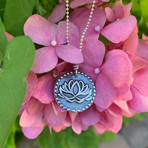 Lotus Necklace, Sterling Silver Water Lily, Lotus Flower, Bohemian Necklace, Mindfulness Jewelry, Flower Necklace