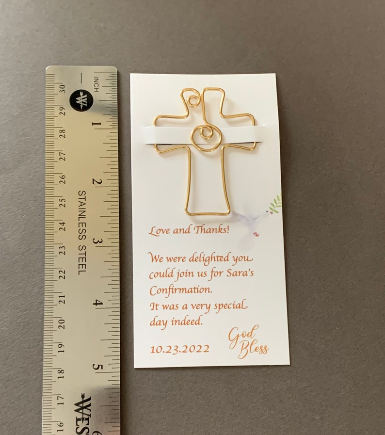Personalized Confirmation Gifts, Favors for Communion and Confirmation, Religious Gifts, Cross Bookmarks image 9