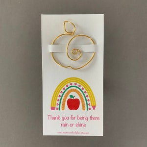 Thank You Teacher Gift, Teacher End of Year Gift, Apple Bookmark, Favorite Teacher Present, Teacher Appreciation Gift
