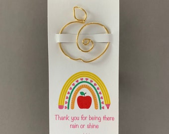 Thank You Teacher Gift, Teacher End of Year Gift, Apple Bookmark, Favorite Teacher Present, Teacher Appreciation Gift