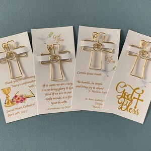 Personalized Confirmation Gifts, Favors for Communion and Confirmation, Religious Gifts, Cross Bookmarks image 10