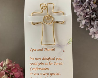 Personalized Confirmation Gifts, Favors for Communion and Confirmation, Religious Gifts, Cross Bookmarks