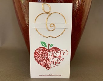 Apple Thank You Gift, Teacher Appreciation Gift, Apple Bookmark, Favorite Teacher Present, Perfect Teacher Gift for 2024!