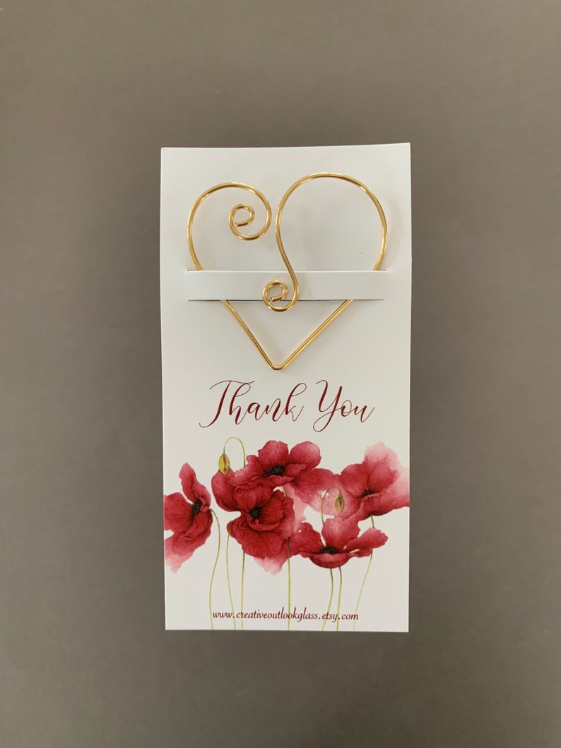 Heartfelt Gratitude: Metal Thank You Bookmark & Card Small Token of Appreciation image 1