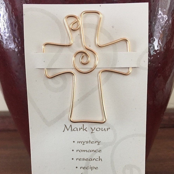 Cross Bookmark, Religious Gift, Simple Inexpensive Teacher Gift, Communion, Confirmation, Book Club, Handmade, Free Shipping