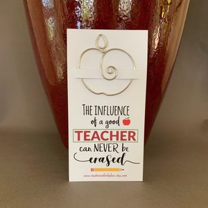 Gift For Teacher, End of Year Teacher Gift, Apple Bookmark, Favorite Teacher Present, Perfect Teacher Appreciation