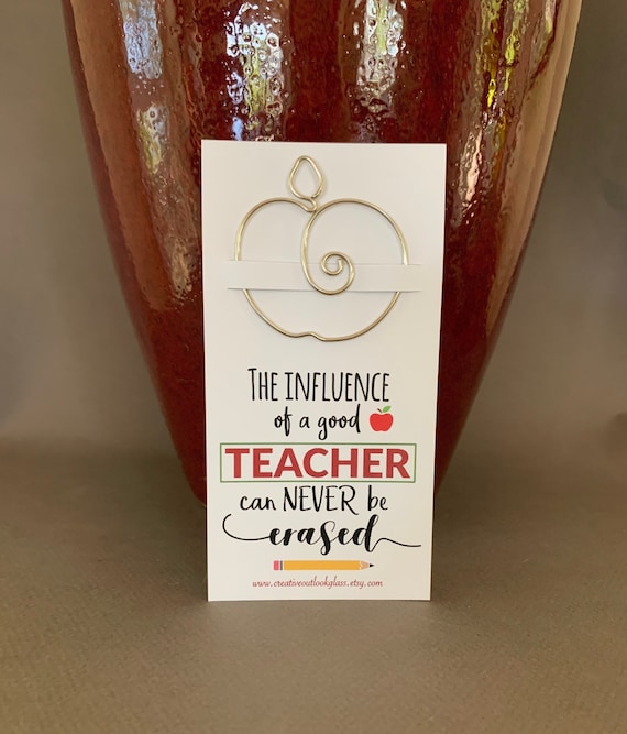 Gift For Teacher, End of Year Teacher Gift, Apple Bookmark, Favorite Teacher Present, Perfect Teacher Appreciation