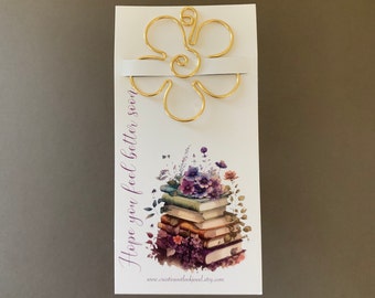 Get Well Greeting & Handmade Wire Metal Bookmark, Sending Comfort With a Touch of Thoughfulness