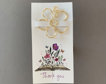 Thank You Gift, Thank You Card, Metal Bookmark, Small Token of Appreciation, Heart Bookmark, Gratitude Present