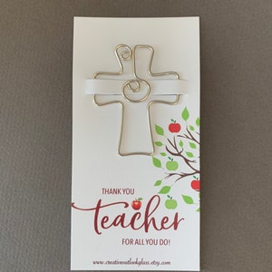 Religion Teacher Gift, Cross Bookmark, Thank You Teacher Gift, Teacher End of Year Gift, Religious Present, Teacher Appreciation Gift