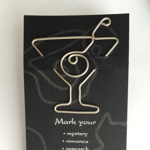 Martini Bookmark, Unique Wire Bookmark, Martini Lover Gift, Book Club, Shower Favor, Handcrafted, Free Shipping!!