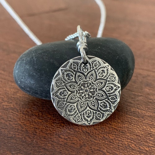 Mandala Necklace Sterling Silver Mandala Pendant and Etsy