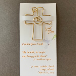 Personalized Confirmation Gifts, Favors for Communion and Confirmation, Religious Gifts, Cross Bookmarks image 6