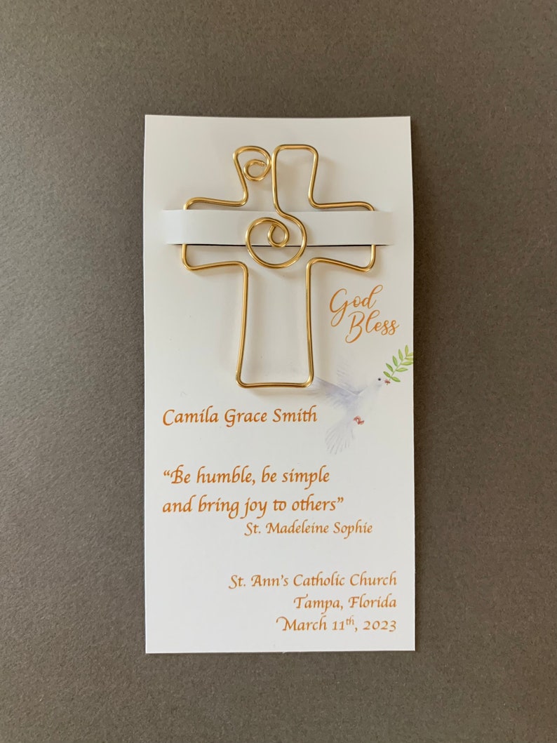 Personalized Confirmation Gifts, Favors for Communion and Confirmation, Religious Gifts, Cross Bookmarks image 6