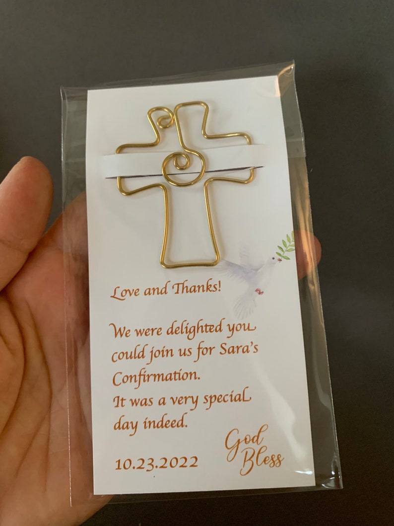 Personalized Confirmation Gifts, Favors for Communion and Confirmation, Religious Gifts, Cross Bookmarks image 8