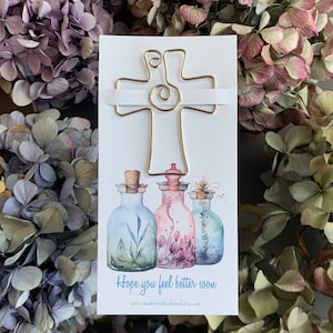 Carte Se sentir mieux bientôt, cadeau que vous pensez, guérissez bientôt, marque-page fabriqué à la main, cadeau idéal pour les amateurs de lecture