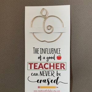 Gift For Teacher, End of Year Teacher Gift, Apple Bookmark, Favorite Teacher Present, Perfect Teacher Appreciation image 3