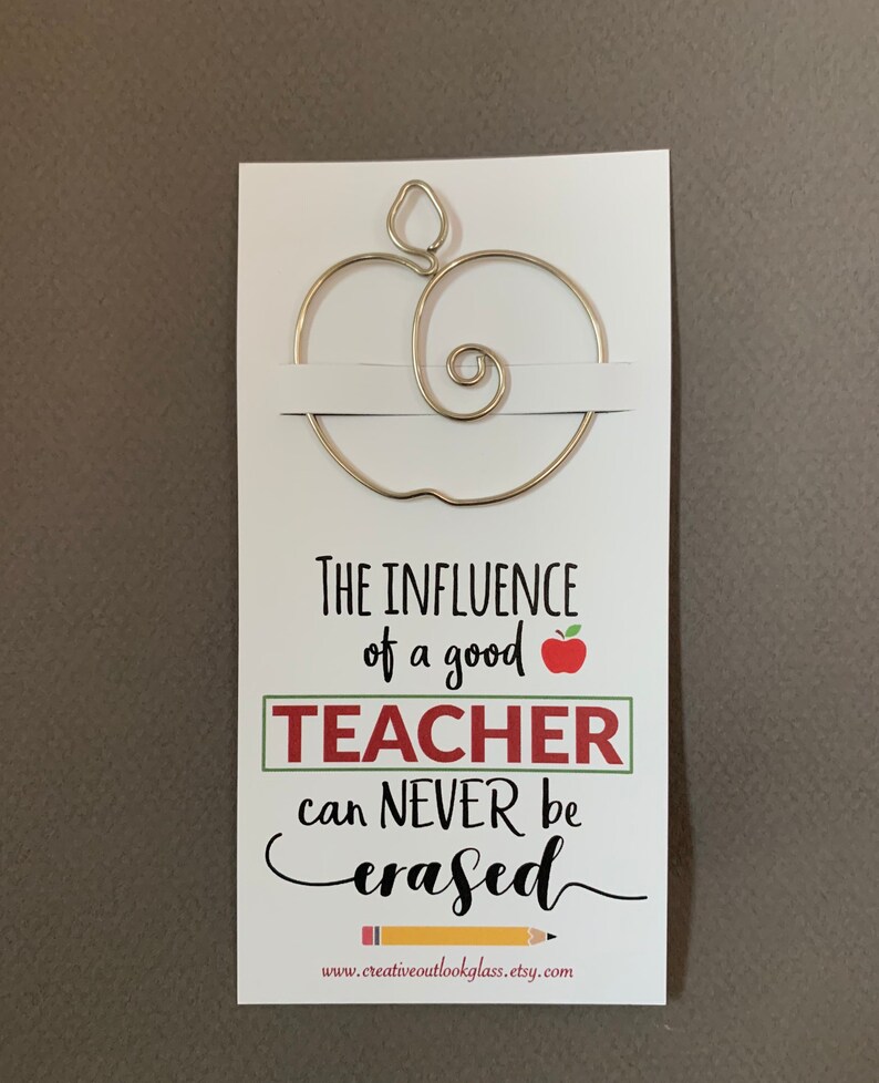 Gift For Teacher, End of Year Teacher Gift, Apple Bookmark, Favorite Teacher Present, Perfect Teacher Appreciation image 3
