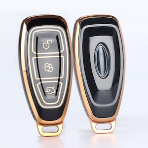 Key Fob Cover, Soft TPU Case Full Protection for Ford/Focus/Fiesta/Kuga/C-Max 3 Buttons Key Fob