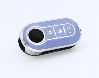 Car Key Cover, Soft TPU Case Full Protection for Fiat 500 500L Brava Bravo Doblo Ducato Fiorino Punto Panda Stilo Lancia 3 Buttons Key Fob