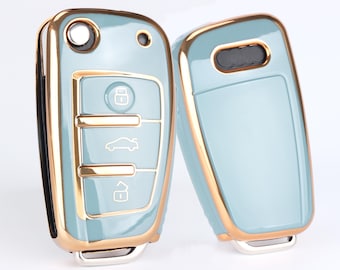 SILVERLIN Key Fob Hülle, Weiche TPU Hülle Vollschutz für Audi A1 A3 A4 A6 Q3 Q5 Q7 S3 R8 TT 3 Tasten Key Fob