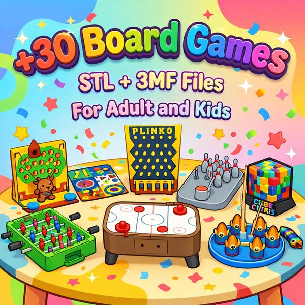 3D Print Board Games STL Bundle | 30+ Family Games Instant Download