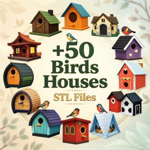 50+ 3D-afdrukbare vogelhuisjes STL-bestanden | Ultieme tuindecoratiebundel