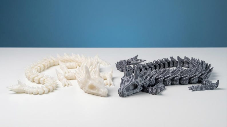 100+ Flexi Dragon STL Bundle | Articulated Dragon 3D Print Files | Flexi Dragons STL Pack | Printable Fidget Dragon image 3