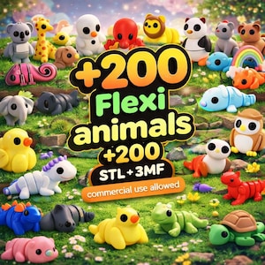 Mini Flexi Animals 200+ - 3D Print Files - STL 3MF Bundle