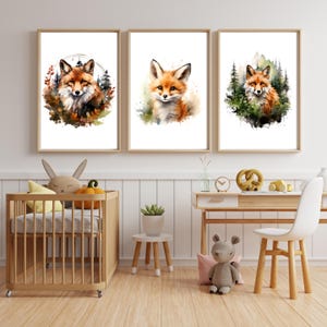 Poster Druck A4 / Fuchs / Waldtiere / Fuchsbaby /  / Wanddekoration / Deko / Kinderzimmer / Geschenk / Boho / Kindergeburtstag