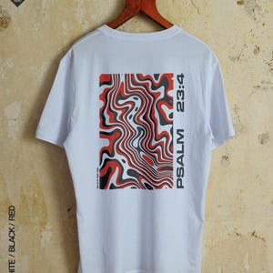 Psalm 23 Konturkarte Shirt | Bibel Vers Druck | Schrift-Shirt | Christliches Unisex-Shirt | Christliches Geschenk | Anbetung t-Shirt | Psalmkunst
