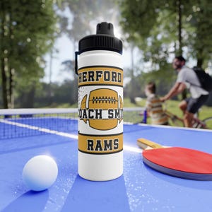 Personalized Stainless Steel Water Bottle for Coaches, Custom Sports Hydration Bottle, Gift for Athletes, Gym Drinkware, Coach Water Bottle