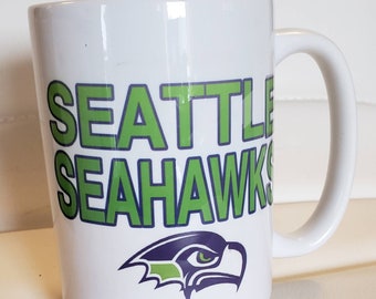 Seattle Seahawks, coffee mug. 2 sizes available. Free shipping