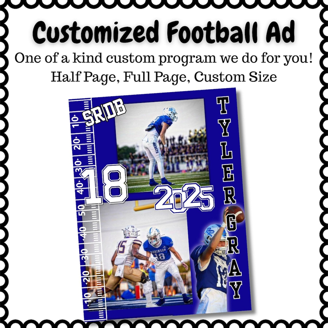 Personalized Template Senior Yearbook Program Ad Full Half Quarter Page ...