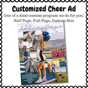 2026 Personalized Template Senior Yearbook Program Ad Full half quarter page Football ad yearbook ad Cheerleader program ad all colors custo